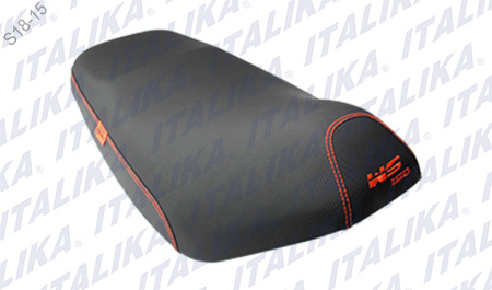 ASIENTO NEGRO COSTURA NARANJA WS150