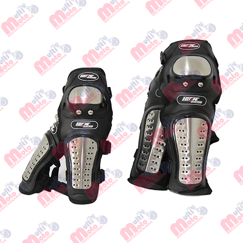 JUEGO PROTECTORES RODILLERA Y CODERA ACERO INOXIDABLE IRON RACING MSD-04 (4PZAS)