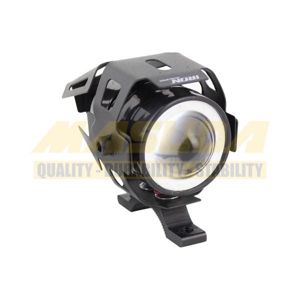 MINI-FAROAUXILIAR HYPER LEDS LUPA P/MOTOC/OJODIABLOROJOYANGEL AZUL IR-UM7 12-80V10W 6000K1200LMNEGRO