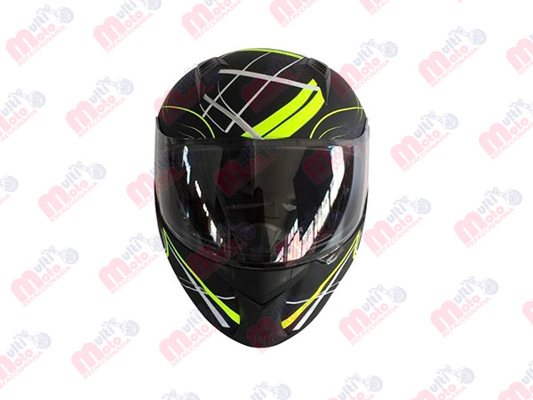 CASCO CERRADO R7 RACING MD-FP02 DOT XL NGO MATE/GRS/AMA FLUO