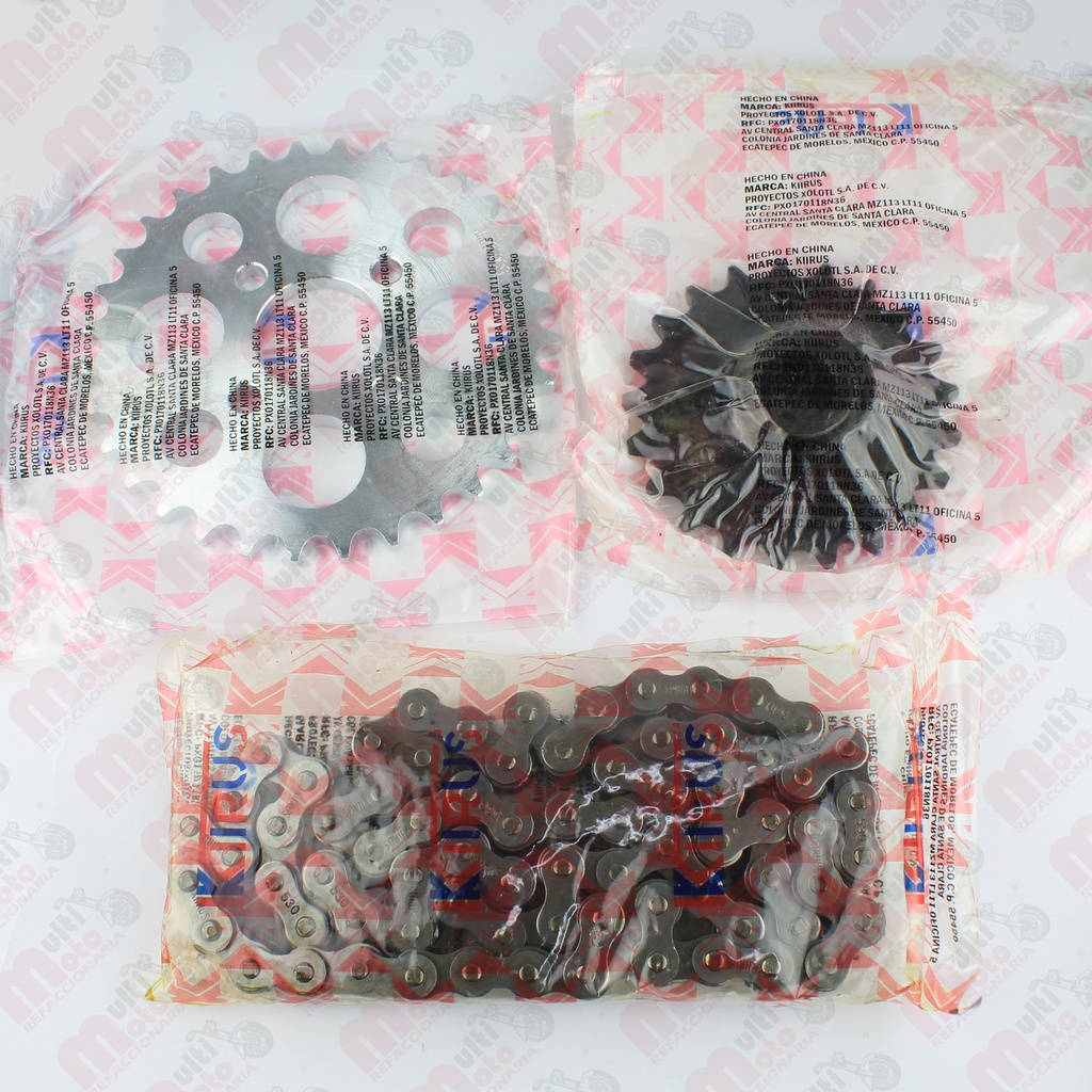 KIT DE SPROCKET F100 CADENA REFORZADA 530H-74L 32T/21T ATV-180 16-21