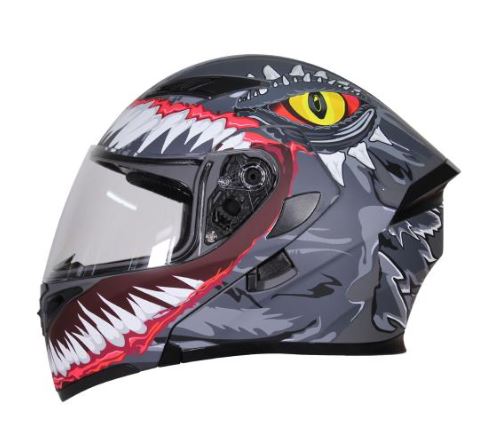 CASCO ABATIBLE R7 RACING UNSCARRED DIENTOIDE DOBLE MICA DOT L