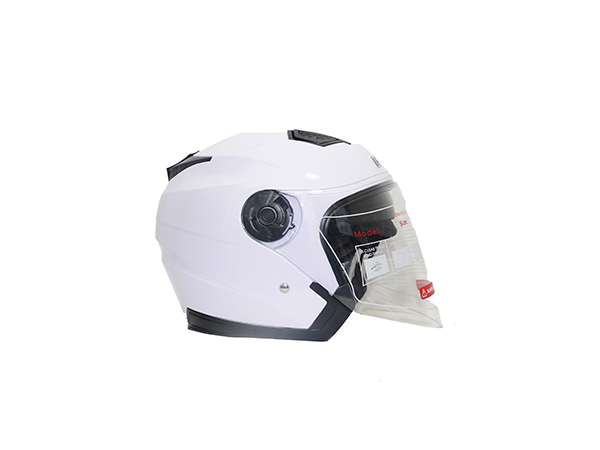 CASCO 3/4 DOT IRON RACING DOBLE MICA MODELO EUPOREO BLANCO TALLA M