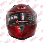 CASCO ABATIBLE DOBLE MICA  IRON RACING DOT LISO ROJO L