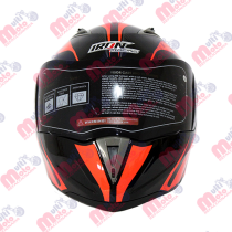 CASCO ABATIBLE IRON RACING DOBLE MICA DOT ARIES NARANJA/NEGRO TALLA M