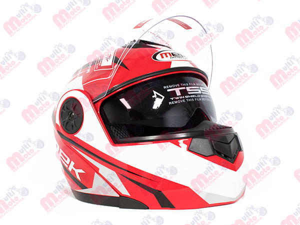 CASCO ABATIBLE ROJO/BLANCO