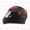 CASCO CERRADO C/GAFA NEG.MATE ROJO L