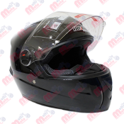 CASCO CERRADO C/LED IRON RACING IR-119 NEGRO BRILLO L