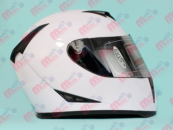 CASCO CERRADO DOBLE MICA  IRON RACING DOT BLANCO M