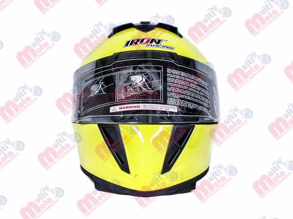 CASCO CERRADO DOBLE MICA IRON RAICING DOT NEON VERDE M