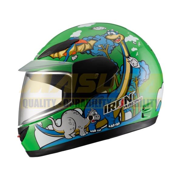 CASCO INTEGRAL PARA NIÑO IR-109 DINO KIDS VERDE